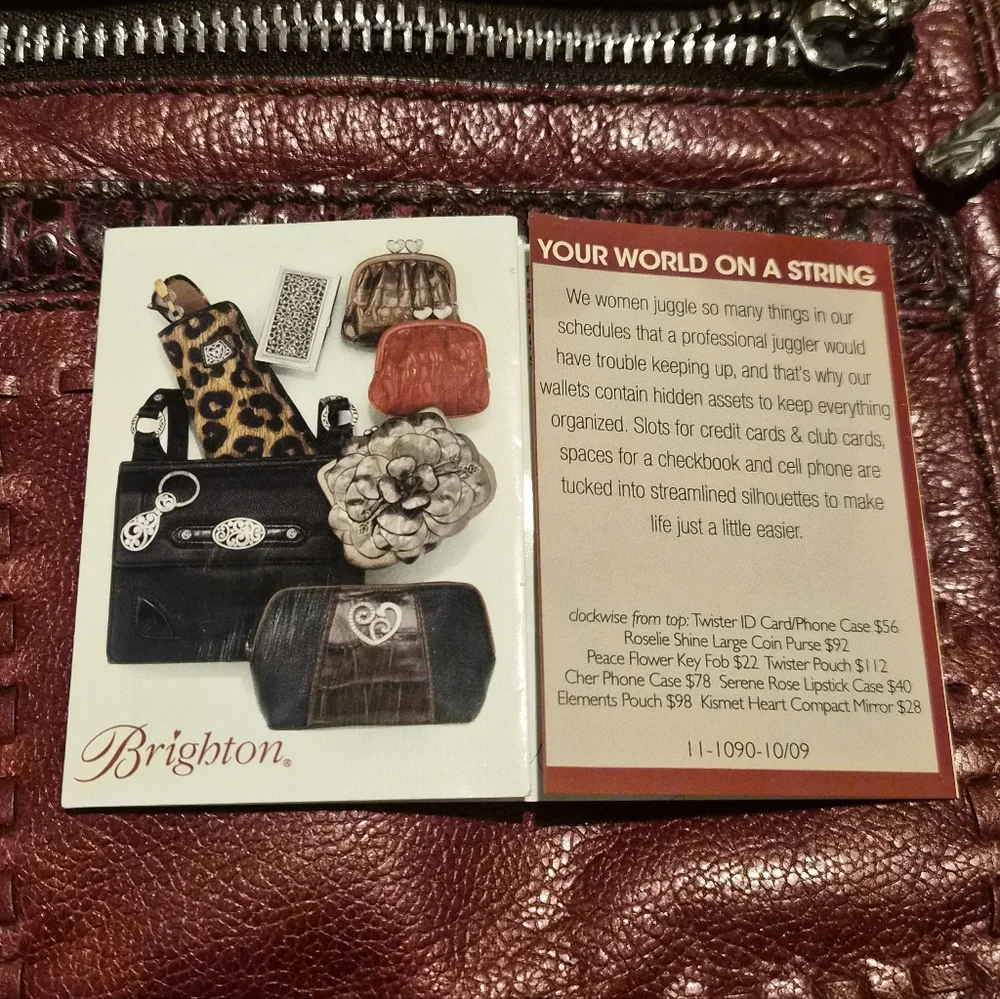 Brighton Leather Hobo Bag | Braided Strap | Deep Red | Organizer Pockets